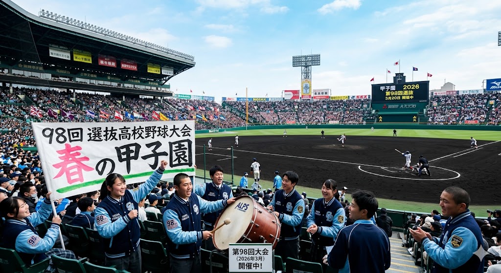 the stands during the 98th Selection High School Baseball Tournament at Koshien in March 2026