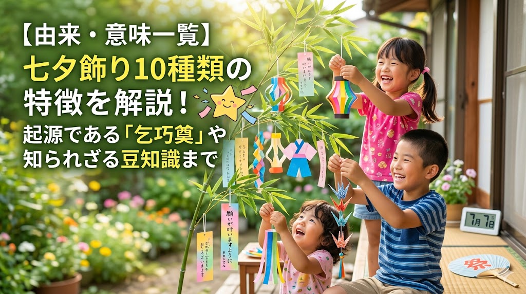 七夕飾り10種類の特徴を解説！起源である「乞巧奠」や知られざる豆知識