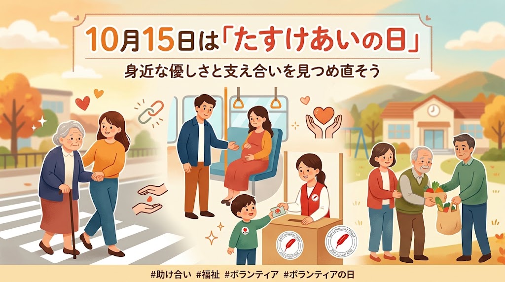 10月15日は「たすけあいの日」！由来や身近にできる簡単な具体例を解説
