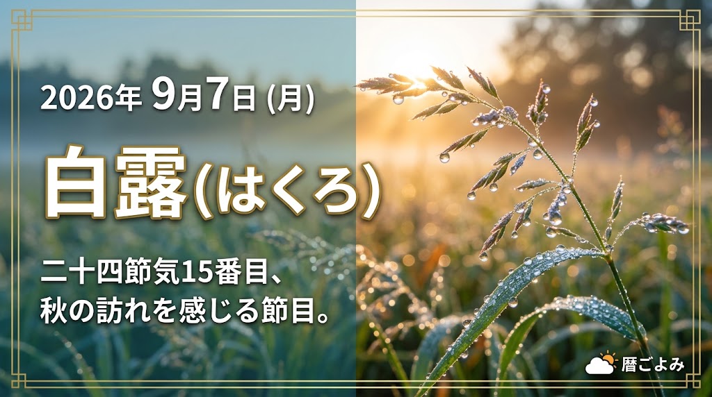 【2026年】白露（はくろ）とは？時期はいつ？意味や旬の食べ物・おすすめの過ごし方を分かりやすく解説！