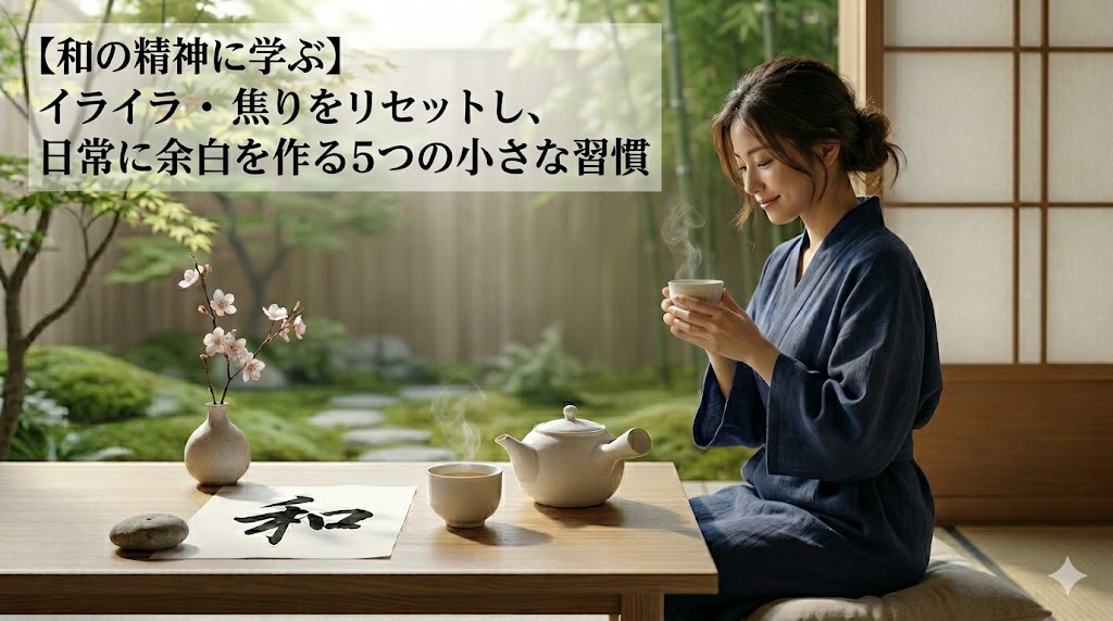【和の精神に学ぶ】イライラ・焦りをリセットし、日常に余白を作る5つの小さな習慣